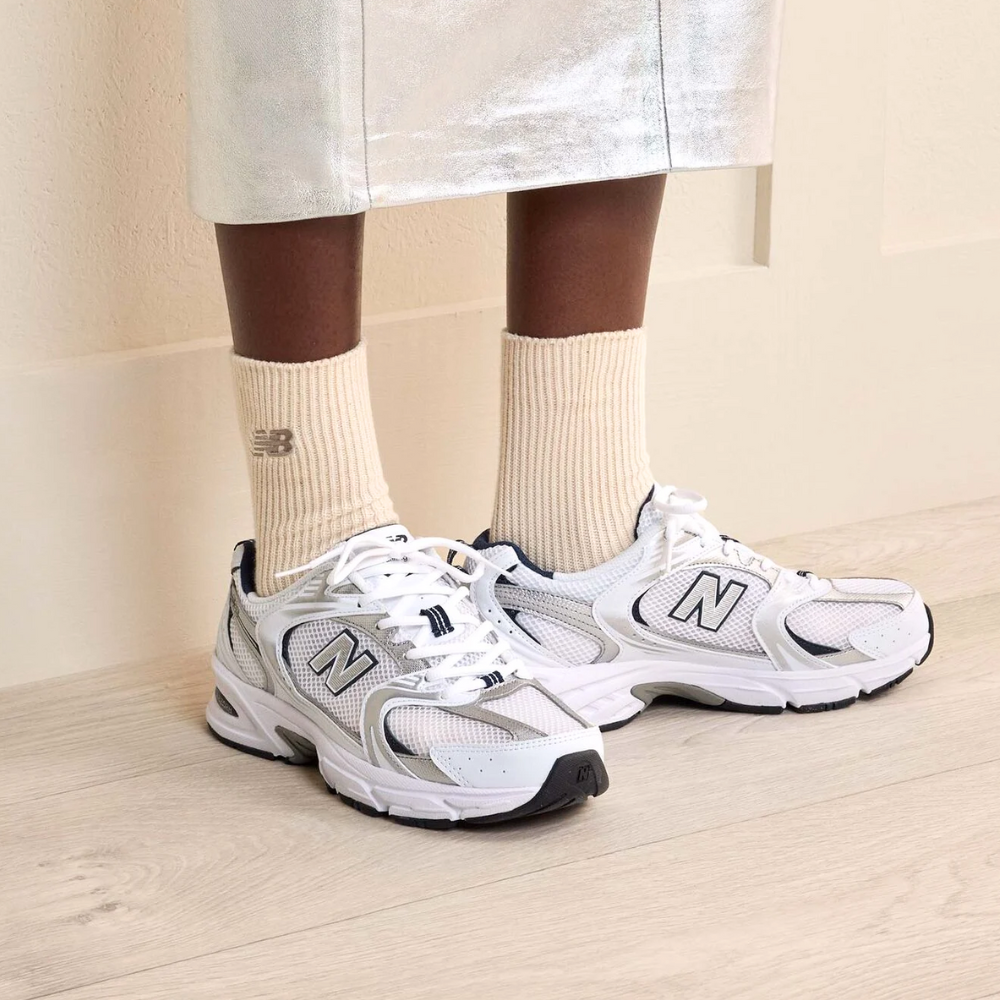 NB 530 - White With Natural Indigo